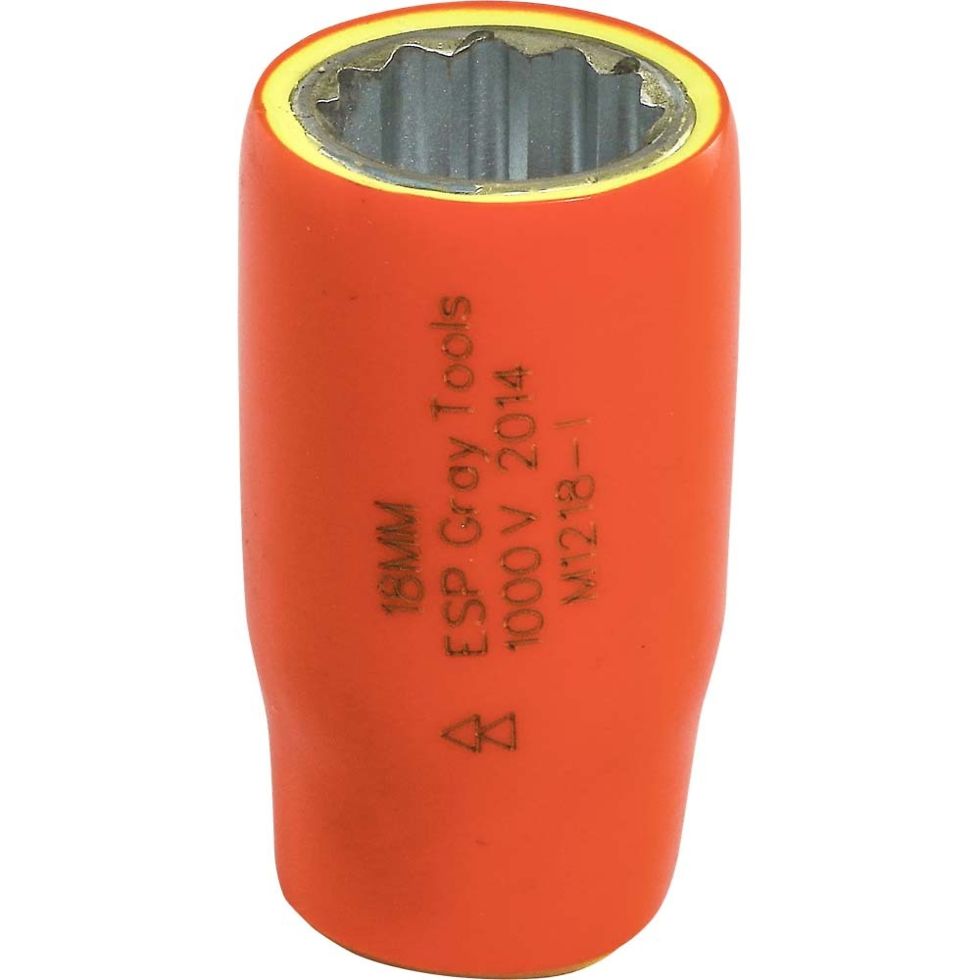Gray Tools 18mm X 1/2" Drive, 12 Point Standard Length Socket, 1000V Insulated
